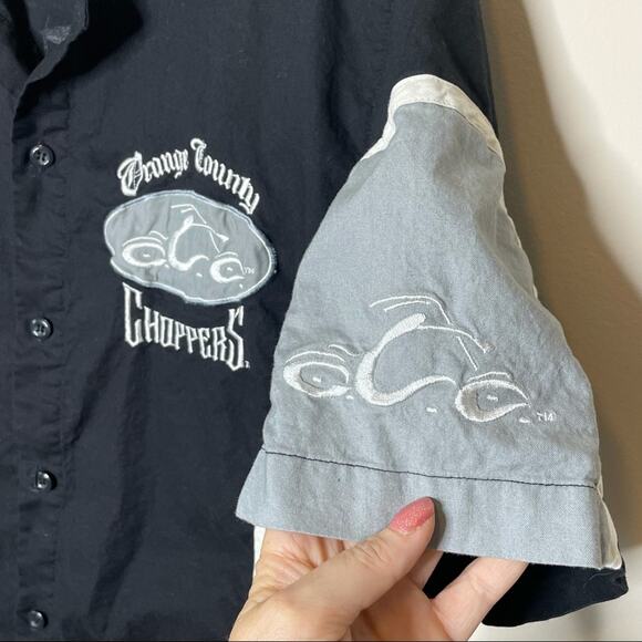 ORANGE COUNTY CHOPPERS short sleeve button down bowling shirt size medium - Picture 4 of 6